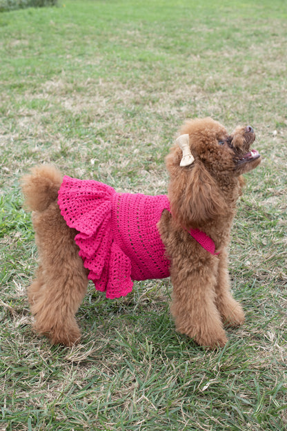 Dog Crochet Dress Handmade With Peruvian Cotton Breathable