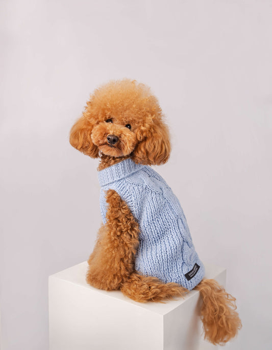 Single Back Braid Dog Sweater Hypoallergenic & Soft in Premium Cotton